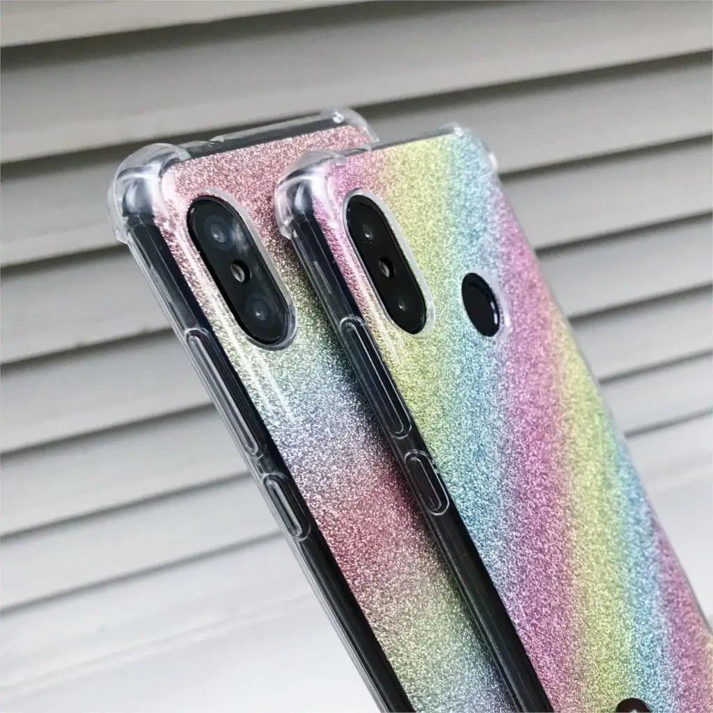 Блестящий силиконовый чехол из ТПУ с градиентом для XiaoMi 9 SE 8 A3 A2 Lite RedMi Note 7 6 Pro 7A 6A 5A