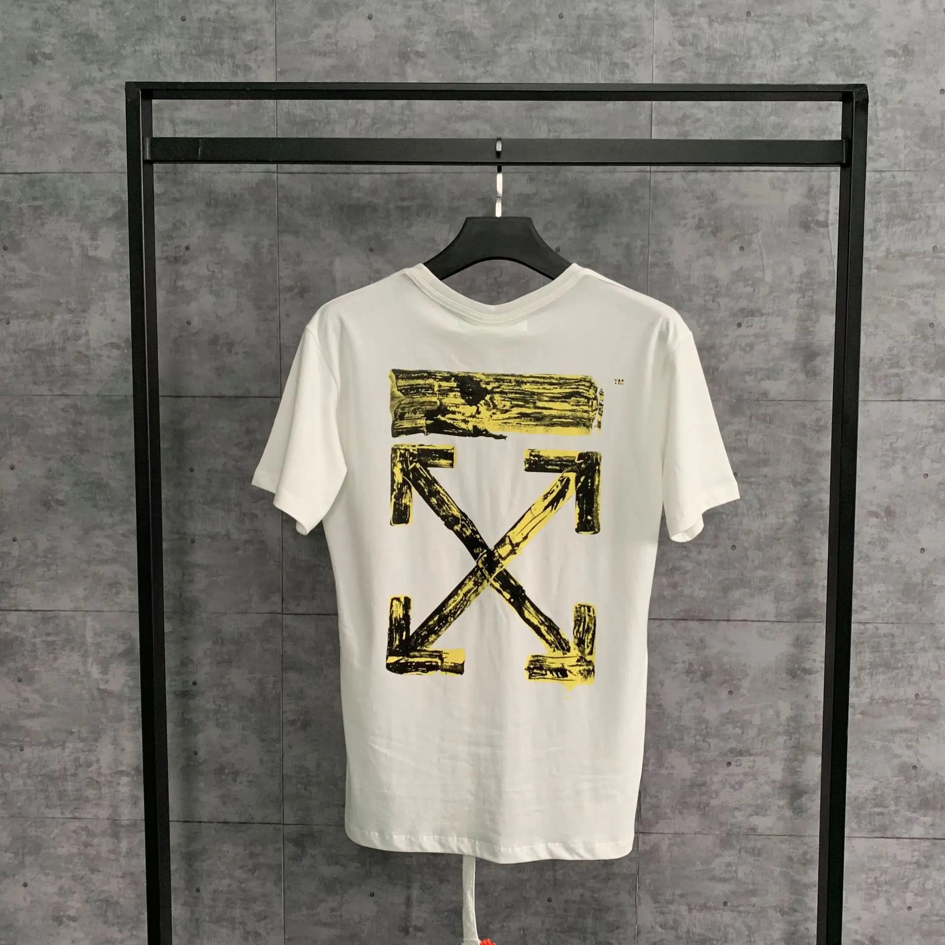 19SS OFF-WHITE высокое качество OW бронзовая градиентная стрелка пара короткий рукав Футболка - Цвет: Белый