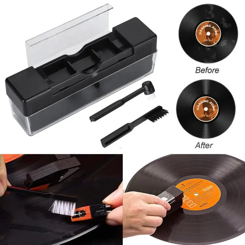 Kit de limpiador antiestático 2 en 1, accesorios de piezas de instrumentos eléctricos, cepillo de limpieza Stylus, instrumento de disco de vinilo de terciopelo