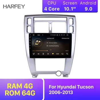 

Harfey Car Radio Android9.0 HD 4+64GB 8 Core 10.1" GPS Navi Stereo Headunit for Hyundai Tucson 2006-2013 Multimedia Player Audio