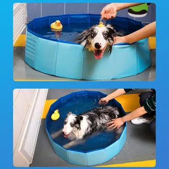 

Dog Pool Foldable Dog Swimming Pool Pet Bath Swimming Tub Bathtub Pet Swimming Pool Collapsible Bathing Pool for Dogs Cats Kids