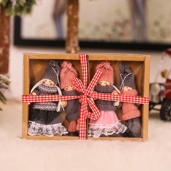 

Decoration Christmas Doll 4PCS Merry Christmas Ornament Xmas Tree Knitted Gift