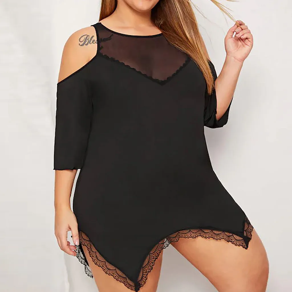 XL-4XL женское нижнее белье, корсет, кружевное нижнее белье на косточках, муслин, ночное белье цельное, плюс размер, сексуальное нижнее белье, koszula nocna, пижама#15