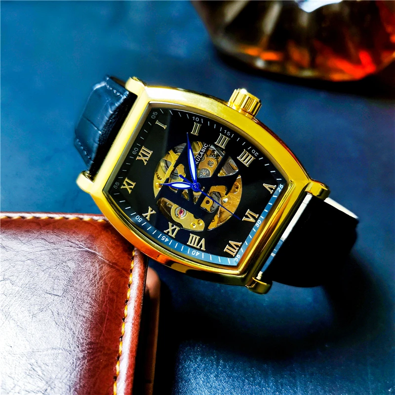 

AOKULASIC Automatic Watch Men Top Brand Fashion Mechanical Mens Watches Sport Waterproof Hollow Out Army Military Relogio Masc
