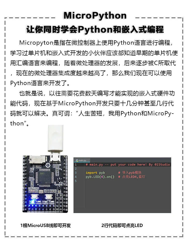 Pyboard V1.1-CN: Программирование микропитона/STM32/MCU Встроенная экспериментальная макетная плата