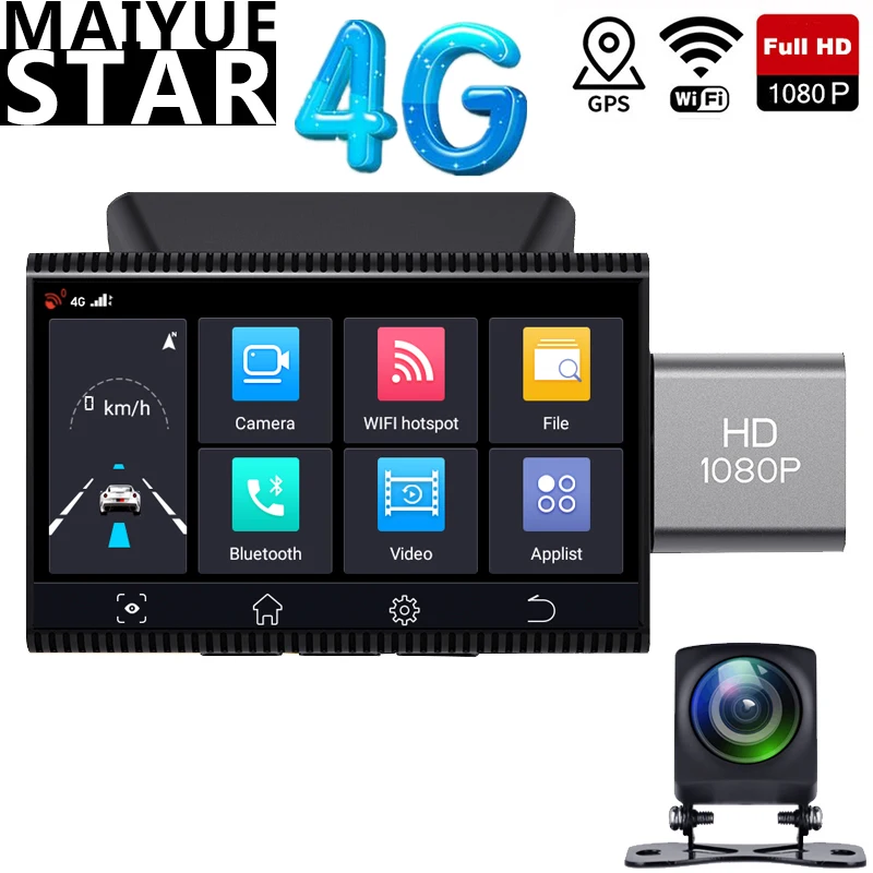 4G Android 8 1 автомобильный видеорегистратор GPS двойная камера FHD 1080P автоматический