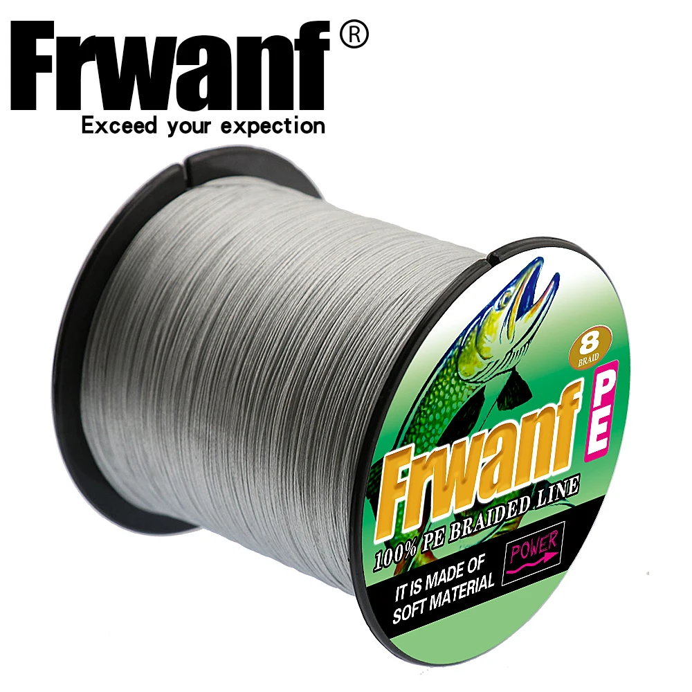 Frwanf 8 Strand Japan Super Strong PE Braided Fishing Line Multifilament Fishing Line 500m Braid Thread Black 8 Braid 6LB -300LB