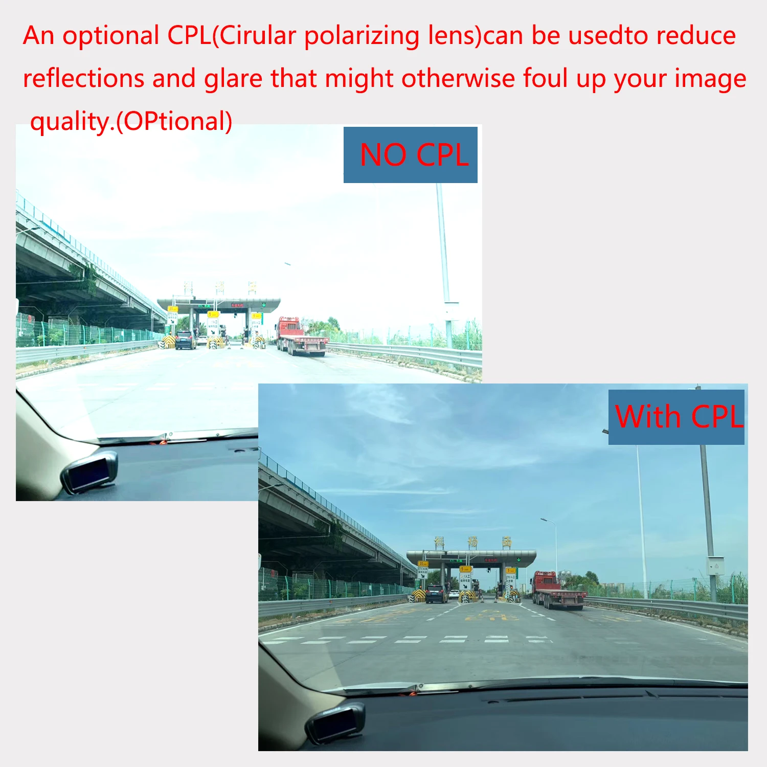70mai Dash Cam 4K A800s CPL 필터 Glas CPL 필터 70mai Dash Cam A800S 원형 편광판 유리