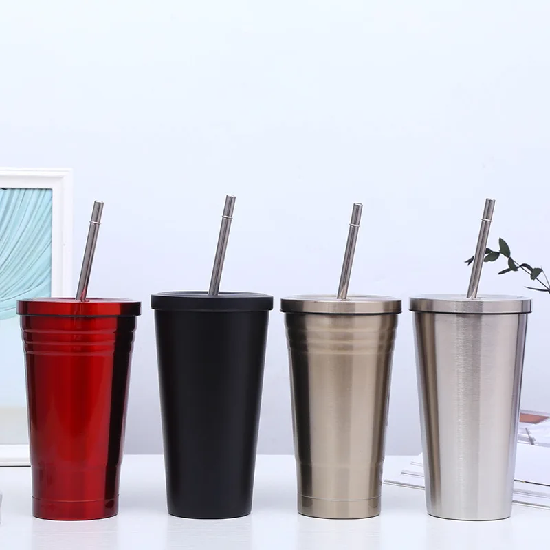 

Stainless Steel 304 Insulated Cup Double Layer Insulation Creative Coffee Cup Straw Water Cup Outdoor Car Cup Hydro Flask