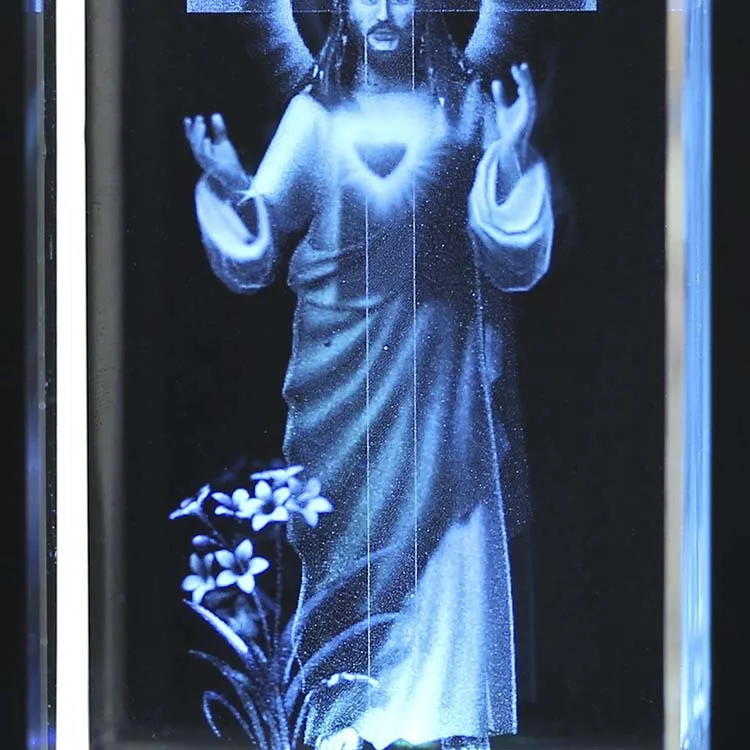 Crystal Jesus Interior Carving Christian Gifts Holy Family Office Creative Ornament Crystal Art Catholicism Artwork Customized