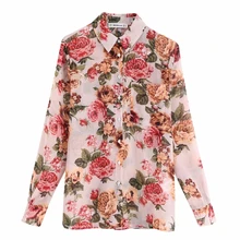 Повседневная блуза с цветочным принтом, женская рубашка с длинным рукавом, шикарные блузки, офисные женские топы LS4296