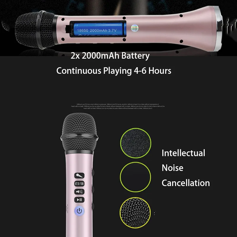 L-698 Профессиональный 15 Вт Портативный USB беспроводной Bluetooth караоке микрофон динамик домашний KTV для воспроизведения музыки и пения динамик