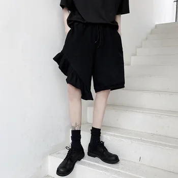 

Summer Niche Original Personality Flounces Stitching Fashionable Fashion Shorts Male Streetwear Hip Hop Fashion Loose Pants
