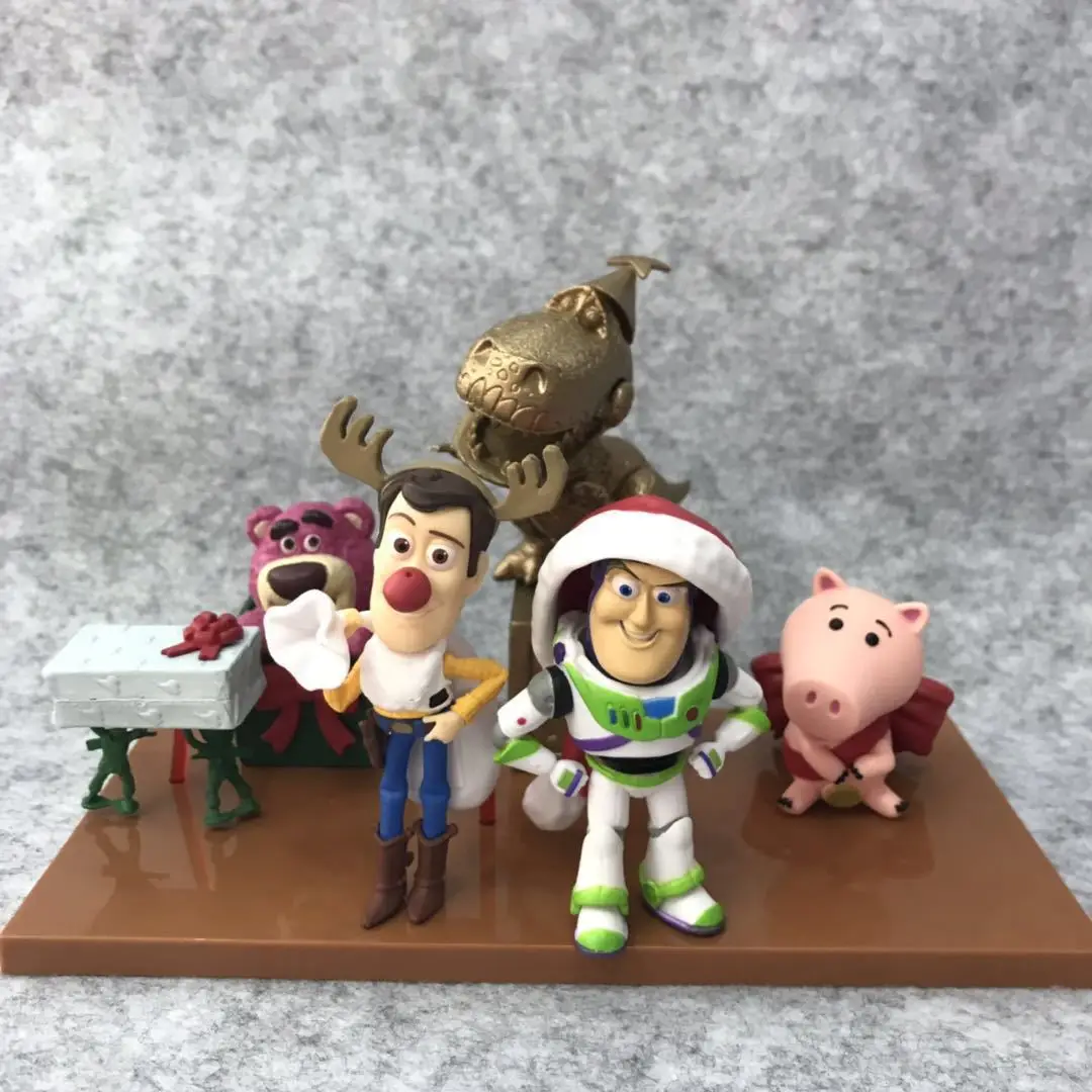 

6-Toy Story WCF Buzz Lightyear Woody Dinosaur Christmas Capsule Toy Gift Decoration Garage Kit
