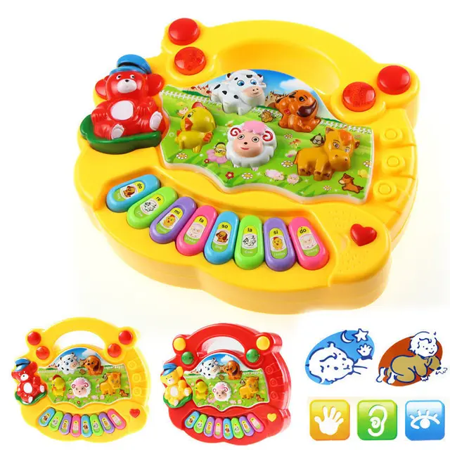 2 Color Farm Animal Sound Kids Piano Music Toy Musical Animals Sounding Keyboard Piano Baby Playing Type Musical Instruments 1