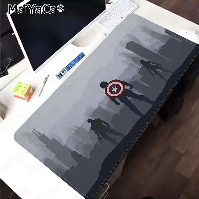 MaiYaCa собственные коврики Marvel Капитан Америка Капитан уникальный настольный коврик игровой коврик для мыши большой коврик для мыши клавиатуры коврик
