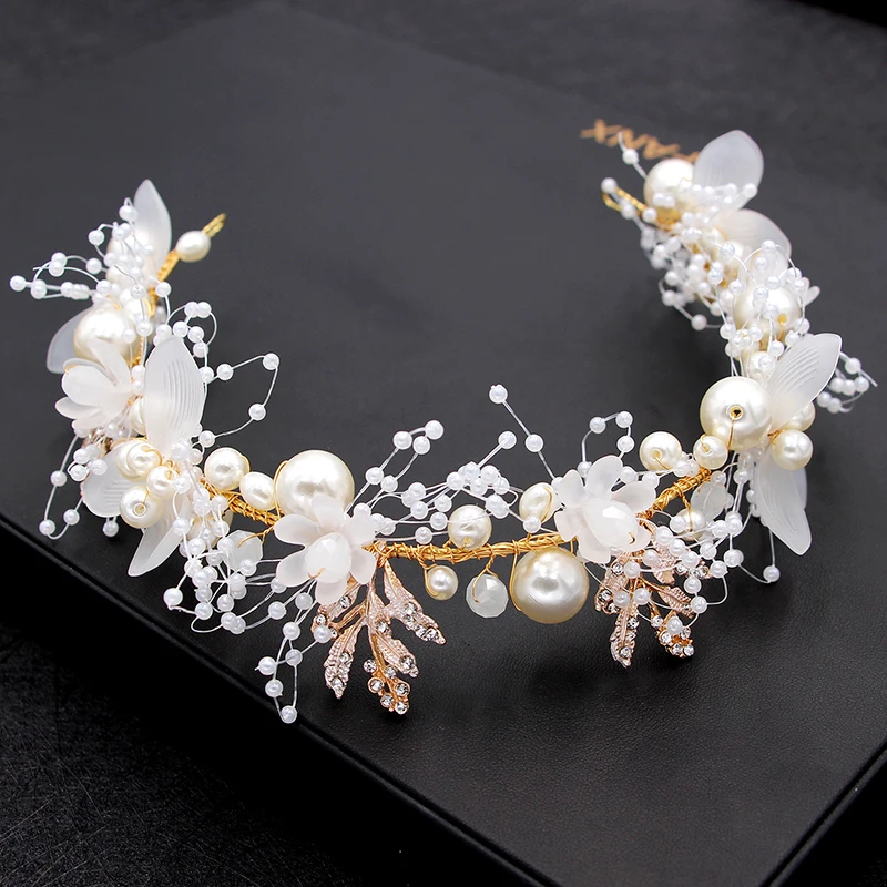 Hair Accessory Hair Headdress Bridal Headwear Hair Band Crown Jewelry Accessories 1Pc Leaf Headband Baroque Bridal Hairbands Crown Headpiece Headdress Wedding Hair Accessories Bride Tiara Jewelry