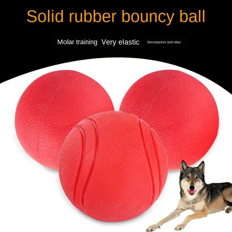 Pet toy pet elastic bite resistant solid ball training rubber dog | Дом и сад