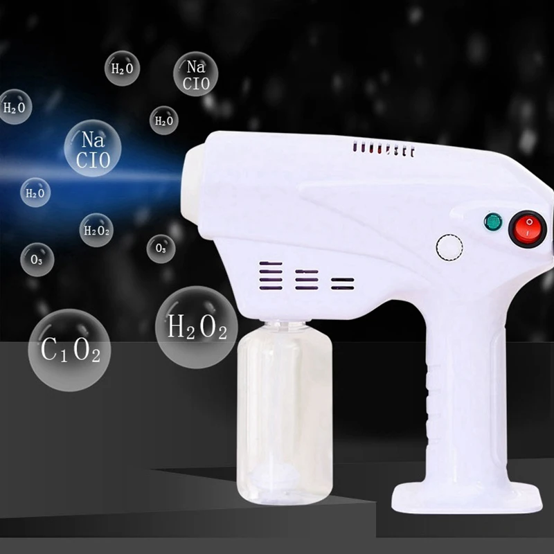 

Atomizing Disinfection Blue Light Nano Steam Spray Gun Machine Hair Ultra Fine Aerosol Water Mist Trigger Sprayer Atomizer 1200W