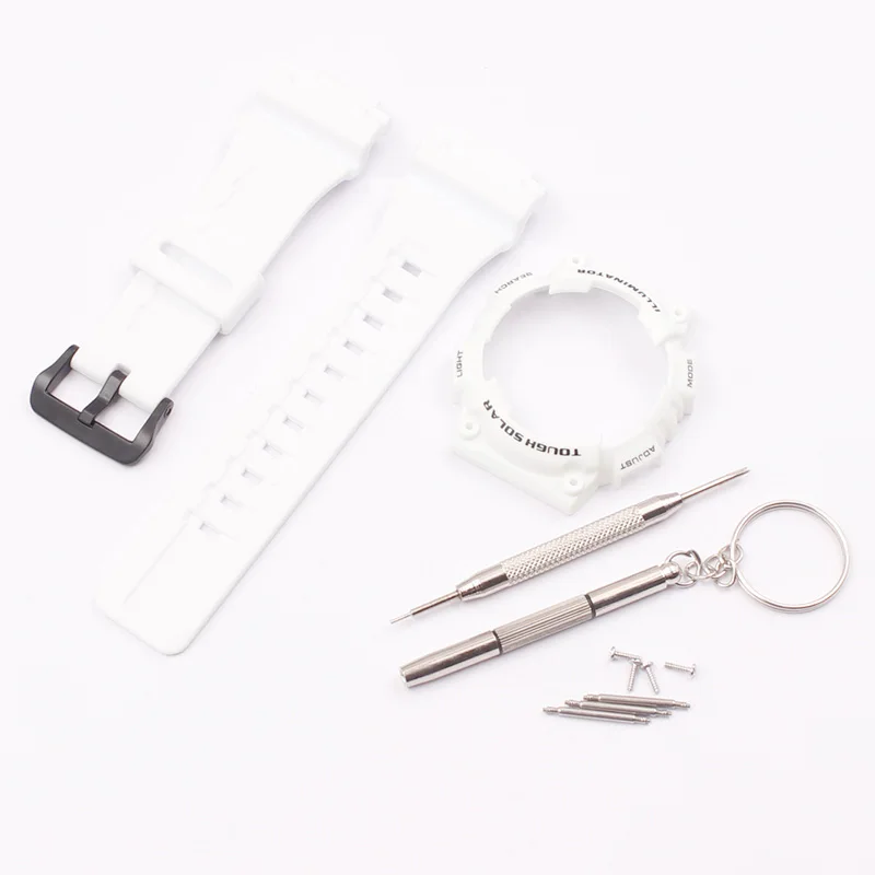 white Black word Аксессуары для часов, применимые для Casio, ремешок для часов, AQ-S810W, AQ-S810, ремешок из смолы, мужской ремешок для часов - Цвет ремешка: white Black word