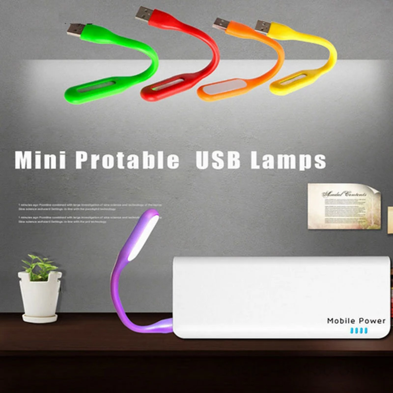 Портативная светодиодная мини лампа с USB яркий гибкий светильник для книг