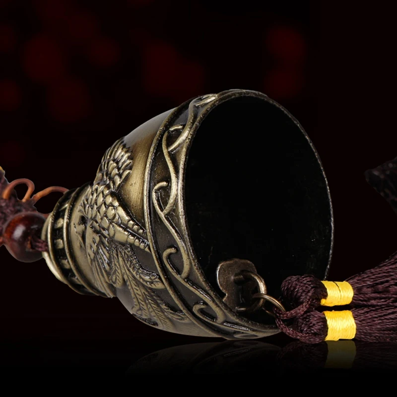 

Retro Chinese Knot Bell Hanging Decoration With Tassel Household Bell Hanging Decoration With Dragon Phoenix Pattern CM