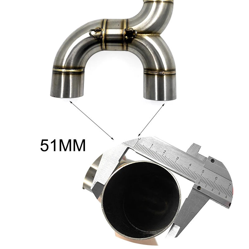 Exhaust System Middle Pipe Link Connect Motorcycle Accessories (11)