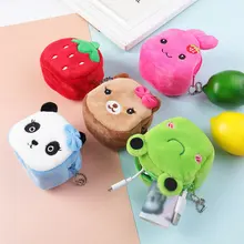 

Soft Plush Cartoon Women Coin Purse Cute Animal Zipper Children Girl Coin Wallet USB Cable Headset Mini Bag Key Wallet