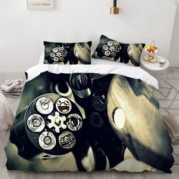 

2/3 Pieces Pistol Bedding Set 3D Print Military Weapon Duvet Cover Set Twin Double King Bed Quilt Cover For Kids Adult Cover Set