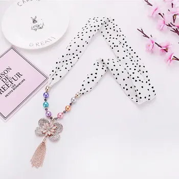 

2020 NEW Arrival Chiffon Jewelry Statement Necklace butterfly Pendant Scarf Women Neckerchief Foulard Femme Accessories