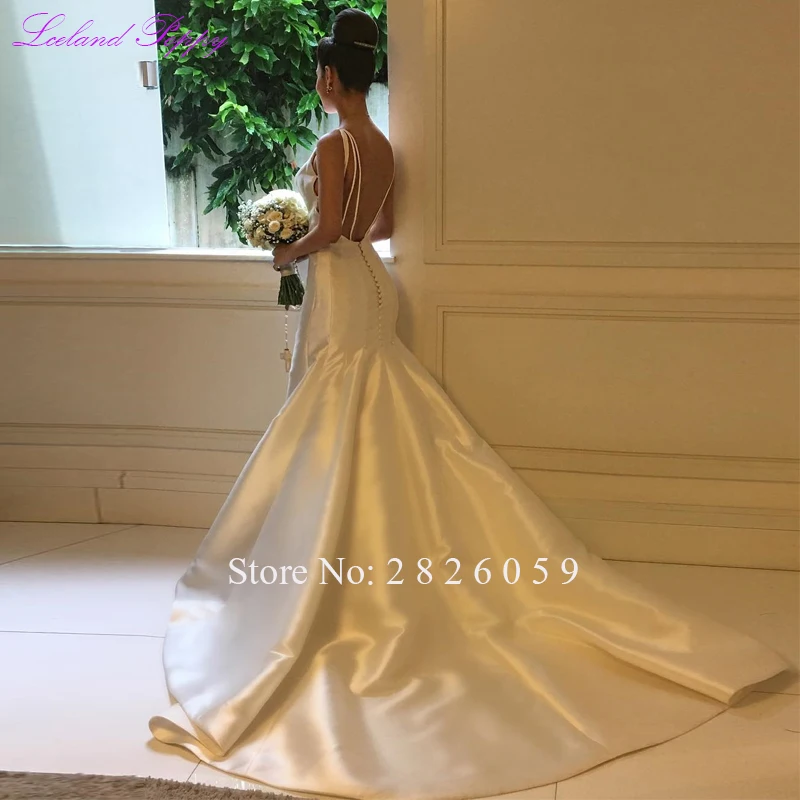 Женские сексуальные атласные свадебные платья Русалка Vestido De Noiva в пол без рукавов без бретелек свадебное платье Часовня Поезд