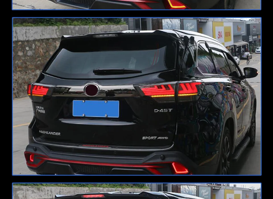 Автомобильный Стайлинг задний фонарь для Toyota Highlander хвост светильник s- светодиодная… для Kluger хвост светильник динамический сигнала поворота Стоп-сигнал заднего хода авто