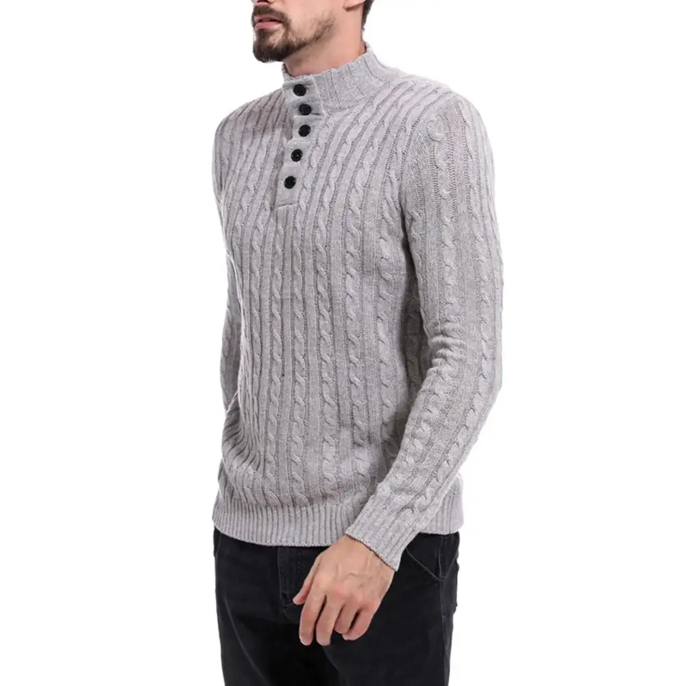 MeterMall Man Pullovers Color Matching Sweater Contrast Color Turtleneck Sweater