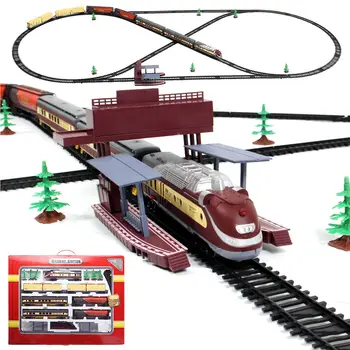 

Electric Racing Rail Car Long Steam Train 9.4 Meters Train Track Model Toy Trains for Kids Truck Railway Train Railroad Birthday