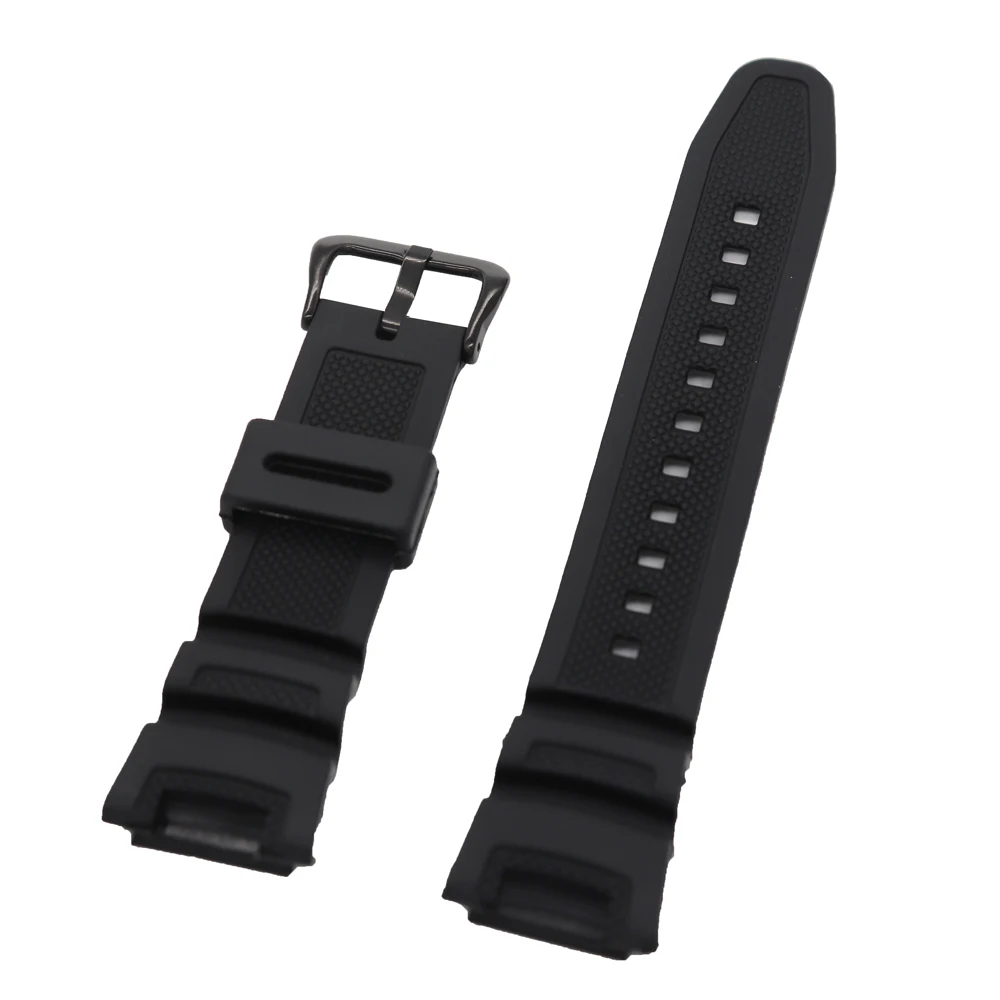 Black Sport Silicone Waterproof Watch Strap with Stainless Steel Buckle
