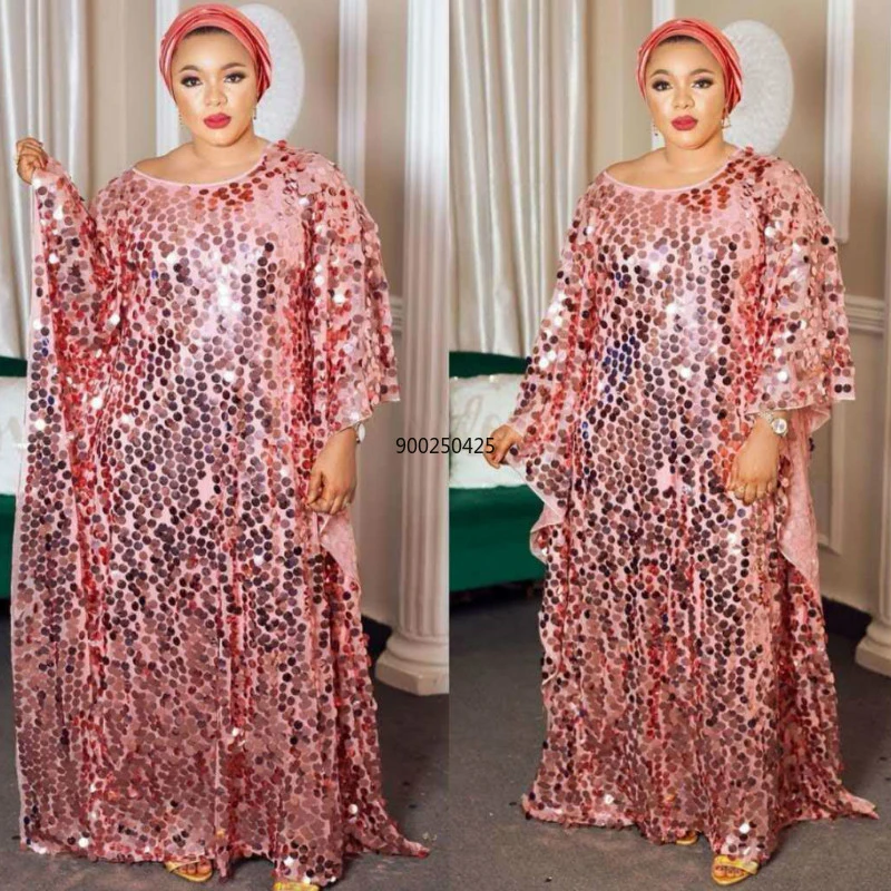 New Large Size African Women's Sequined Dress Two-piece Gown + Vest Skirt Fashionable High-quality Robe Skirt Suit Winter 2020 african outfits