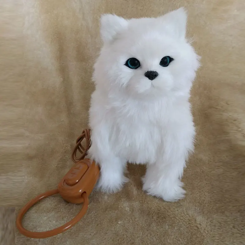 Plush Toys Electric Interactive Toy Electronic Plush Cat Music Robot Dog Singing Songs Walk Electric Kitten Leash Control Kitty Pet Cute Animal Toy For Kids Gift
