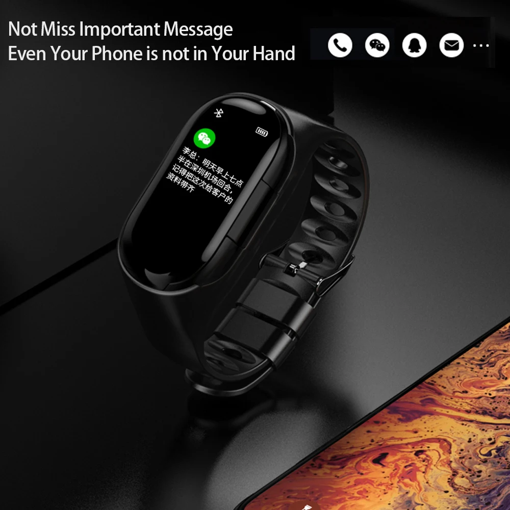 LEMFO Смарт часы Bluetooth наушники звонки для Android IOS Телефон сердечного ритма артериального давления музыкальный браслет гарнитура 2 в 1