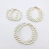 Boucles d'oreilles rondes en perles blanches pour femmes, bijoux surdimensionnés à la mode ► Photo 2/6