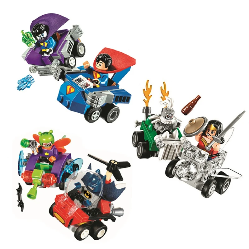 

DC with Legoinglys Super Heroes Bela 10667 10668 10669 Mighty Micros Bizarro Moth Doomsday Building Block Toys for Children