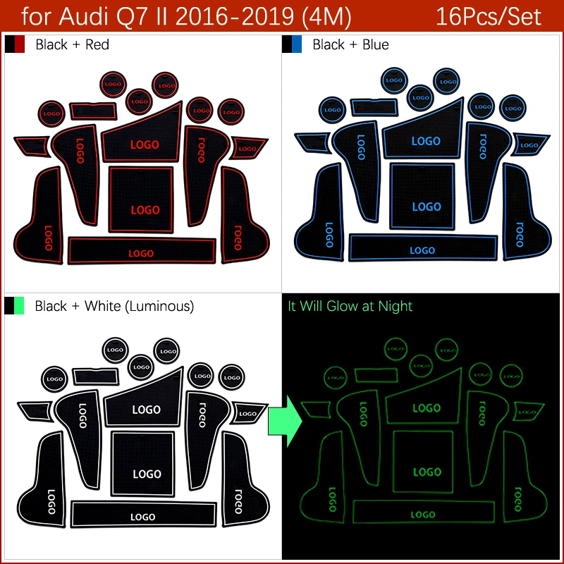 Противогрязный коврик для AUDI Q7 4M S-Line Логотип дверь паз ворота Слот Coaster Противоскользящий коврик