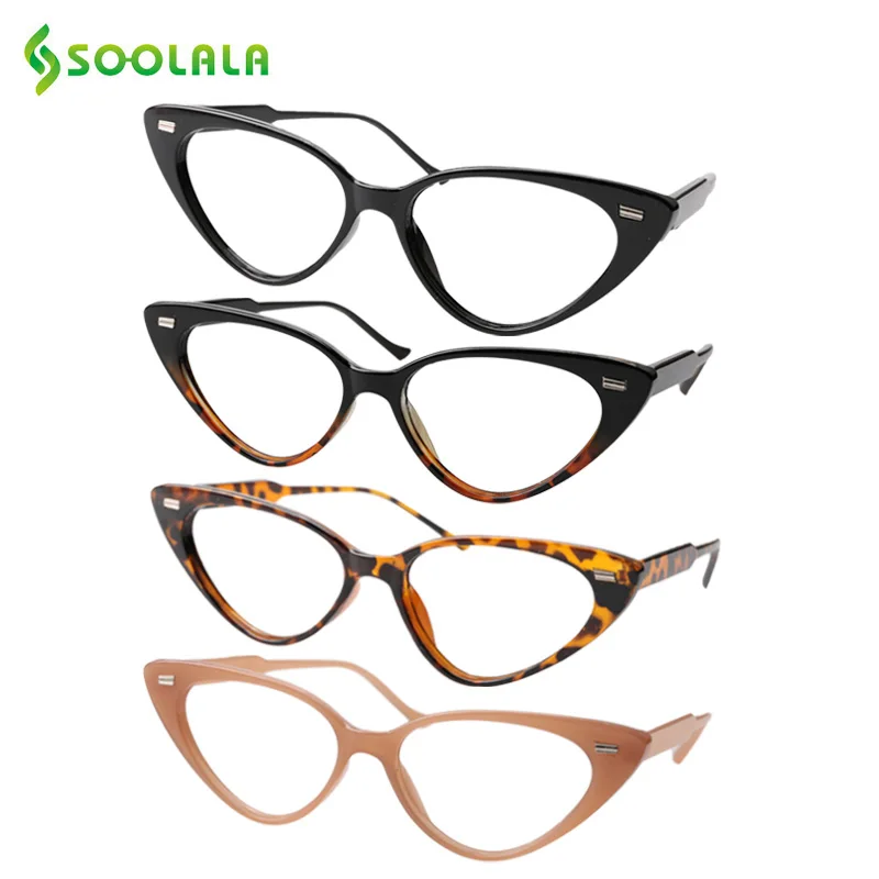 SOOLALA очки для чтения «кошачий глаз», женские очки для дальнозоркости, очки для чтения, для зрения, 1,0, 1,25, 1,5, 1,75, 4,0, диоптрий