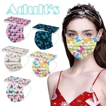 

10PC Masque Fast delivery Máscara mascarar Adult Butterfly Disposable Protection Three Layer Breathable Face Headband Mask маски