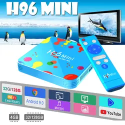 Android tv box H96 MINI Allwinner H6 четырехъядерный Смарт ТВ-бокс Android 9,0 4 Гб ram 128 ГБ rom 6K HD 4K 30fps H.265 телеприставка