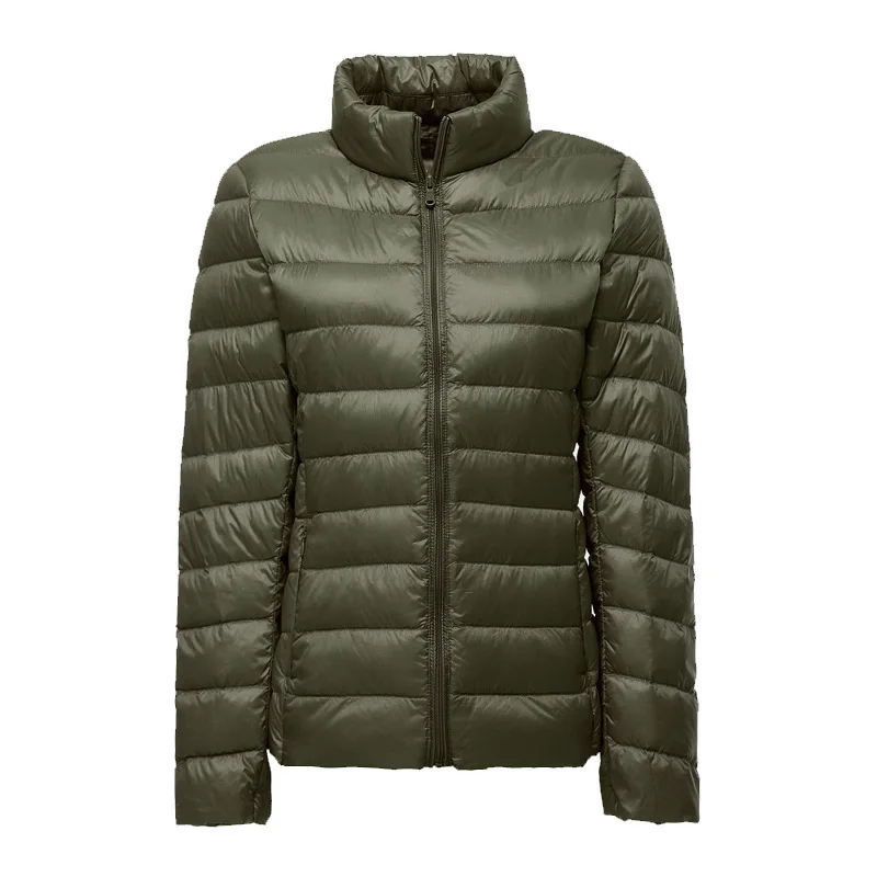 armygreen Новинка, Размер 6xl 7XL, пуховик на утином пуху для женщин, ультра легкий пуховик, куртка с перьями, плюс женское пальто, ветровка, пальто - Цвет: armygreen