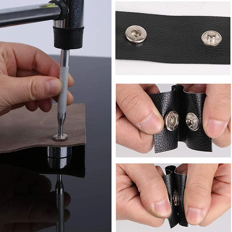 Leather Snap Button Press Stud  Punch Snap Fastener Snaps - 85 Pcs Leather  Snap Kit - Aliexpress