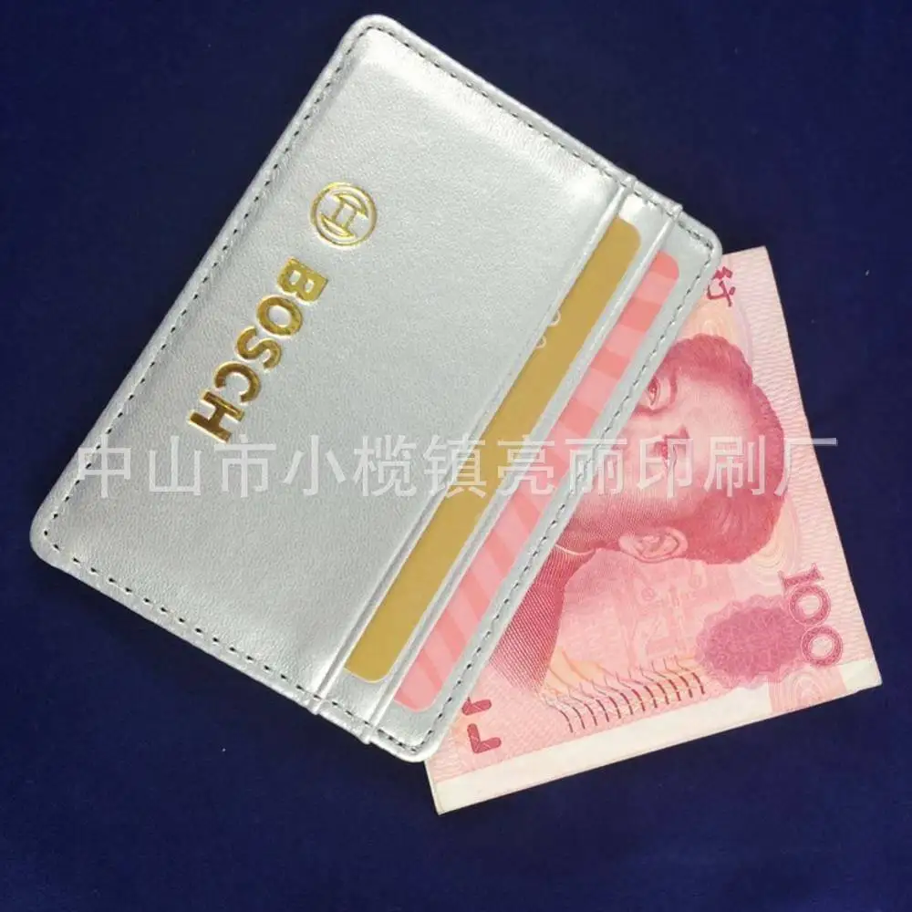 

Export Fashion Simple Convenient Card Holder Multi-functional Card Holder PU Card Holder Silver Sample