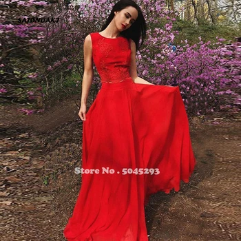

SATONOAKI O-Neck Chiffon Two Piece A-Line Prom Dresses 2019 Sleeveless Long Special Occasion Party Gowns Sweep Train