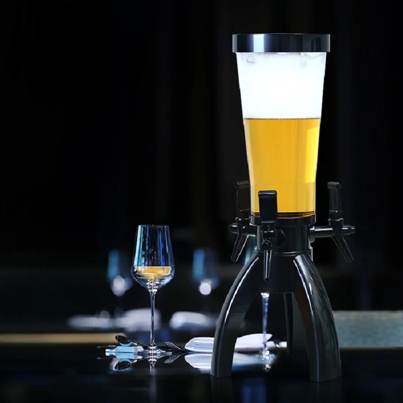 3 Liters Three Faucet Beer Cannon Creative Wine Drink Dispenser Water Dispenser Beers Barrel Liquor Drinking Bar Accessories