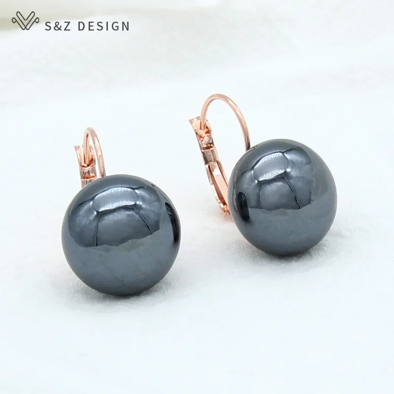 S&Z DESIGN New South Korea Fashion Temperament Bread Round Big Pearl Dangle Earrings For Women Wedding Jewelry Birthday Gift